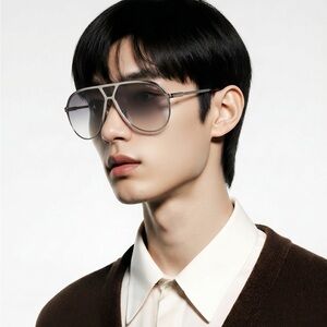 💯 - New Authentic Tom Ford Xavier Smoke Gradient Pilot Sunglasses FT1060 16B…